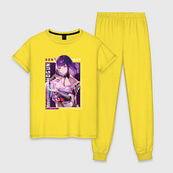 Женская пижама Райдэн Shogun Raiden с надписями Genshin Impact