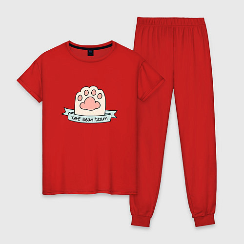 Женская пижама Лапка кота / Красный – фото 1