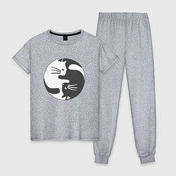 Женская пижама Коты инь янь 01