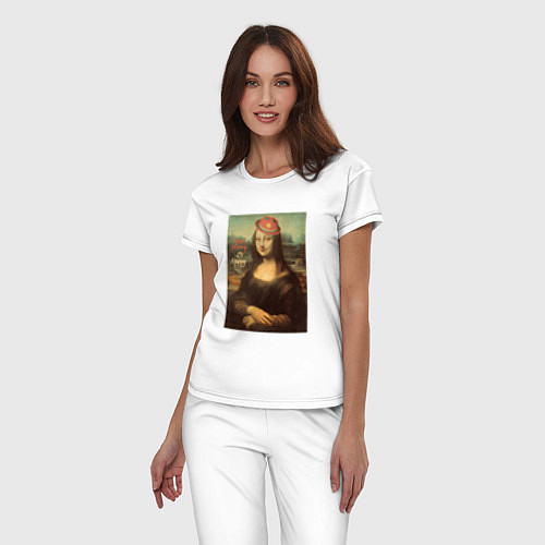 Женская пижама Dont Worry Be Happy Мона Лиза / Белый – фото 3