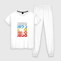 Пижама хлопковая женская Sport Judo, цвет: белый