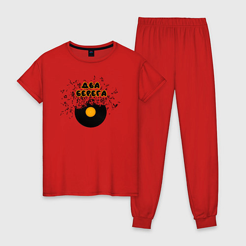 Женская пижама Два Берега пластинка с нотами / Красный – фото 1