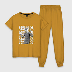 Пижама хлопковая женская Lil Timmy Tim Statistics, цвет: горчичный