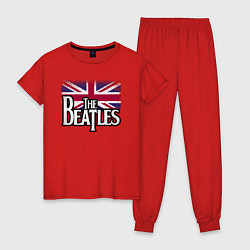 Пижама хлопковая женская The Beatles Great Britain Битлз, цвет: красный