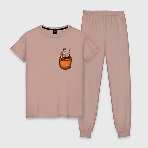 Женская пижама Крэйг в кармане / Пыльно-розовый – фото 1