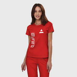 Пижама хлопковая женская 30 секунд до марса лого, цвет: красный — фото 2