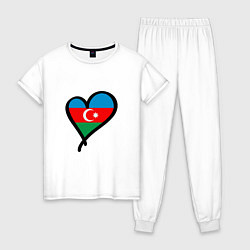 Пижама хлопковая женская Azerbaijan Heart, цвет: белый