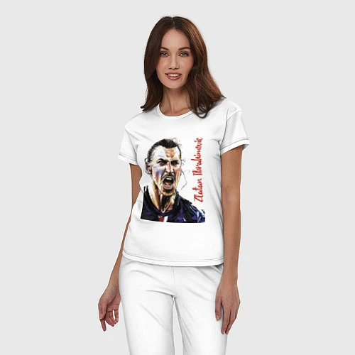 Женская пижама Zlatan Ibrahimovich - striker, Milan / Белый – фото 3