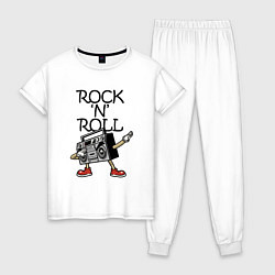 Пижама хлопковая женская Rock n Roll dab, цвет: белый