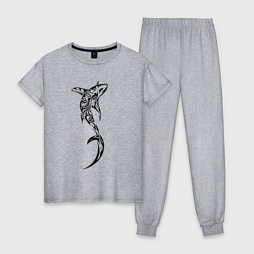 Женская пижама Акула-лисица, татуировка / Меланж – фото 1
