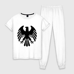 Пижама хлопковая женская Немецкий гербовый орёл, цвет: белый