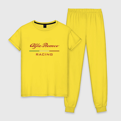Женская пижама Alfa Romeo racing - logo / Желтый – фото 1