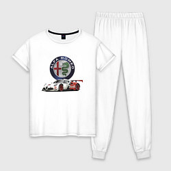Пижама хлопковая женская Alfa Romeo - motorsport, цвет: белый