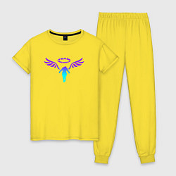 Пижама хлопковая женская WALHALLA TEAM NEON LOGO ТОКИЙСКИЕ МСТИТЕЛИ, цвет: желтый