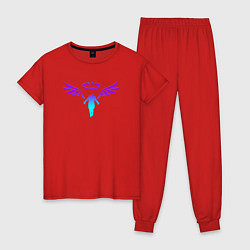 Пижама хлопковая женская WALHALLA TEAM NEON LOGO ТОКИЙСКИЕ МСТИТЕЛИ, цвет: красный