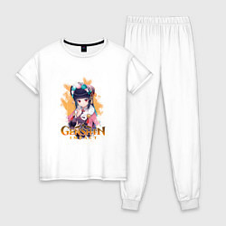 Пижама хлопковая женская Юнь Цзинь Yun Jin, Genshin Impact Геншин импакт, цвет: белый
