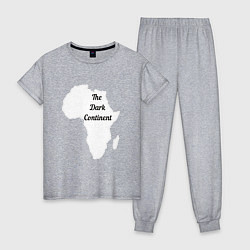 Пижама хлопковая женская The Dark Continent Африка, цвет: меланж