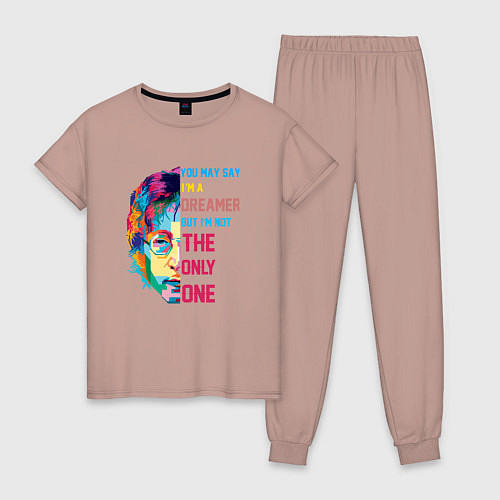 Женская пижама Джон Леннон 2022 / Пыльно-розовый – фото 1