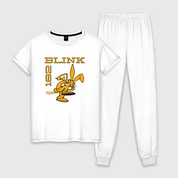 Пижама хлопковая женская Blink 182 Yellow Rabbit, цвет: белый