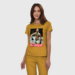 Пижама хлопковая женская Конор МакГрегор McGregor, цвет: горчичный — фото 2