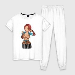Пижама хлопковая женская Triss Merigold by sexygirlsdraw, цвет: белый