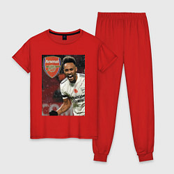 Пижама хлопковая женская Arsenal, Pierre-Emerick Aubameyang!, цвет: красный
