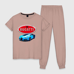 Пижама хлопковая женская Bugatti - motorsport, цвет: пыльно-розовый