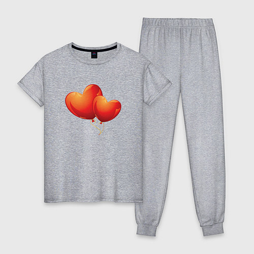 Женская пижама Воздушные Сердца Любовные Шары / Меланж – фото 1