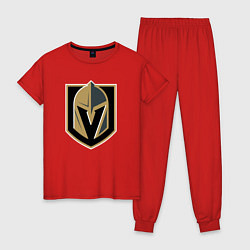 Пижама хлопковая женская Vegas Golden Knights , Вегас Голден Найтс, цвет: красный