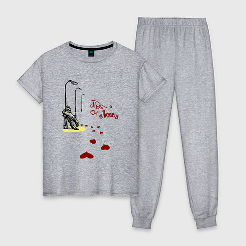 Женская пижама Пьян от любви / Меланж – фото 1