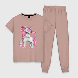 Женская пижама Единорог с розовой гривой