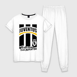 Пижама хлопковая женская Juventus Ювентус, цвет: белый