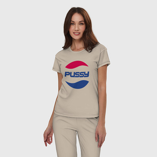 Женская пижама Pepsi Pussy / Миндальный – фото 3