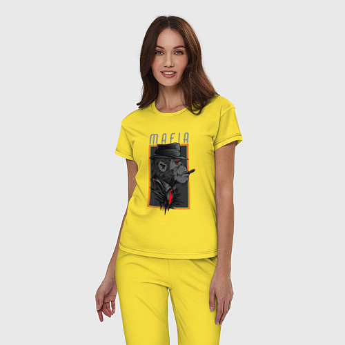 Женская пижама Обезьяна мафиози / Желтый – фото 3