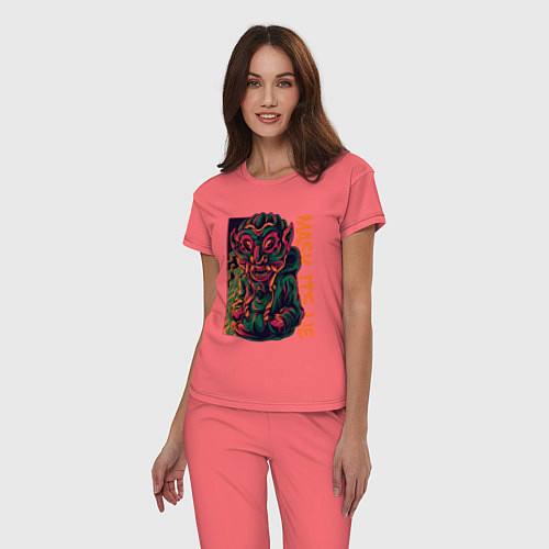 Женская пижама Ложь в маске / Коралловый – фото 3