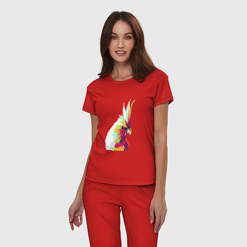 Женская пижама Цветной попугай Colors parrot / Красный – фото 3