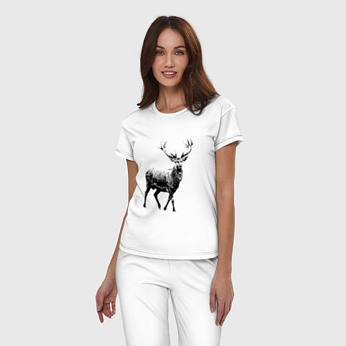 Женская пижама Черный олень Black Deer / Белый – фото 3