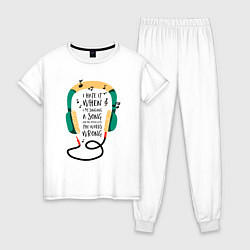 Женская пижама Наушники и ноты