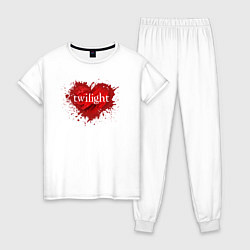 Пижама хлопковая женская Vampire Heart, цвет: белый