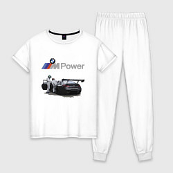 Пижама хлопковая женская BMW Motorsport M Power Racing Team, цвет: белый