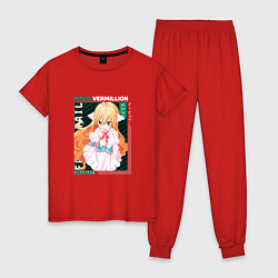 Пижама хлопковая женская Fairy Tail, Мавис Вермиллион, цвет: красный