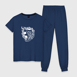 Пижама хлопковая женская Bear RAGE, цвет: тёмно-синий