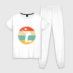 Пижама хлопковая женская Volleyball Set, цвет: белый