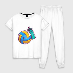 Пижама хлопковая женская Ball & Water, цвет: белый