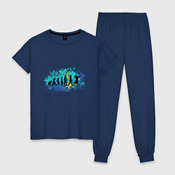 Пижама хлопковая женская Volley Evolution, цвет: тёмно-синий