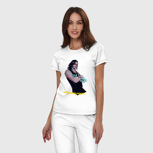 Женская пижама Джонни Cyberpunk2077 Johnny / Белый – фото 3