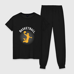 Пижама хлопковая женская Basketball Dunk, цвет: черный