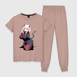 Пижама хлопковая женская Модеус - Похотливый Демон, цвет: пыльно-розовый