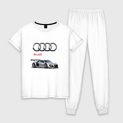 Пижама хлопковая женская Audi Germany, цвет: белый