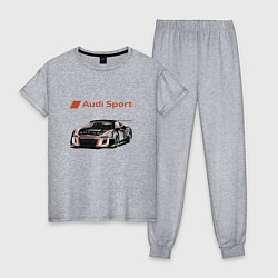 Пижама хлопковая женская Audi Motorsport Racing team, цвет: меланж